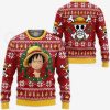 Luffy Ugly Christmas Sweater Funny Face One Piece Anime Xmas Gift VA10 Sweater / S Official One Piece Merch