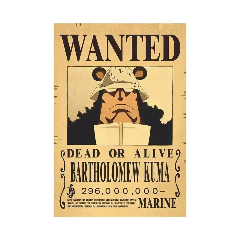 Anime One Piece Luffy 3 Billion Bounty Wanted Posters Four Emperors Kid Action Figures Vintage Wall 23 - One Piece Store