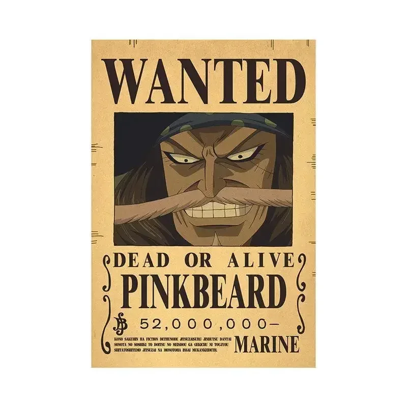 Anime One Piece Luffy 3 Billion Bounty Wanted Posters Four Emperors Kid Action Figures Vintage Wall 25 - One Piece Store