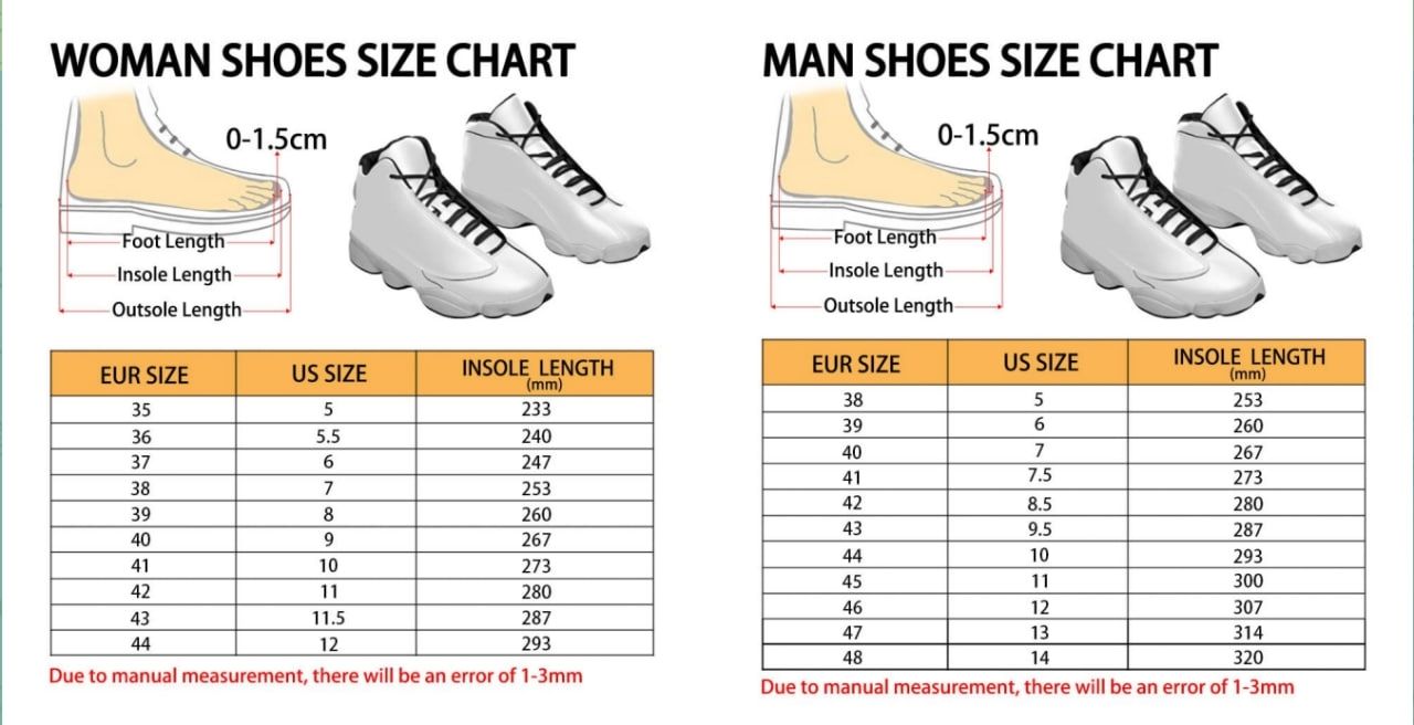 Air Jordan 13 Shoes Size Chart - One Piece Store