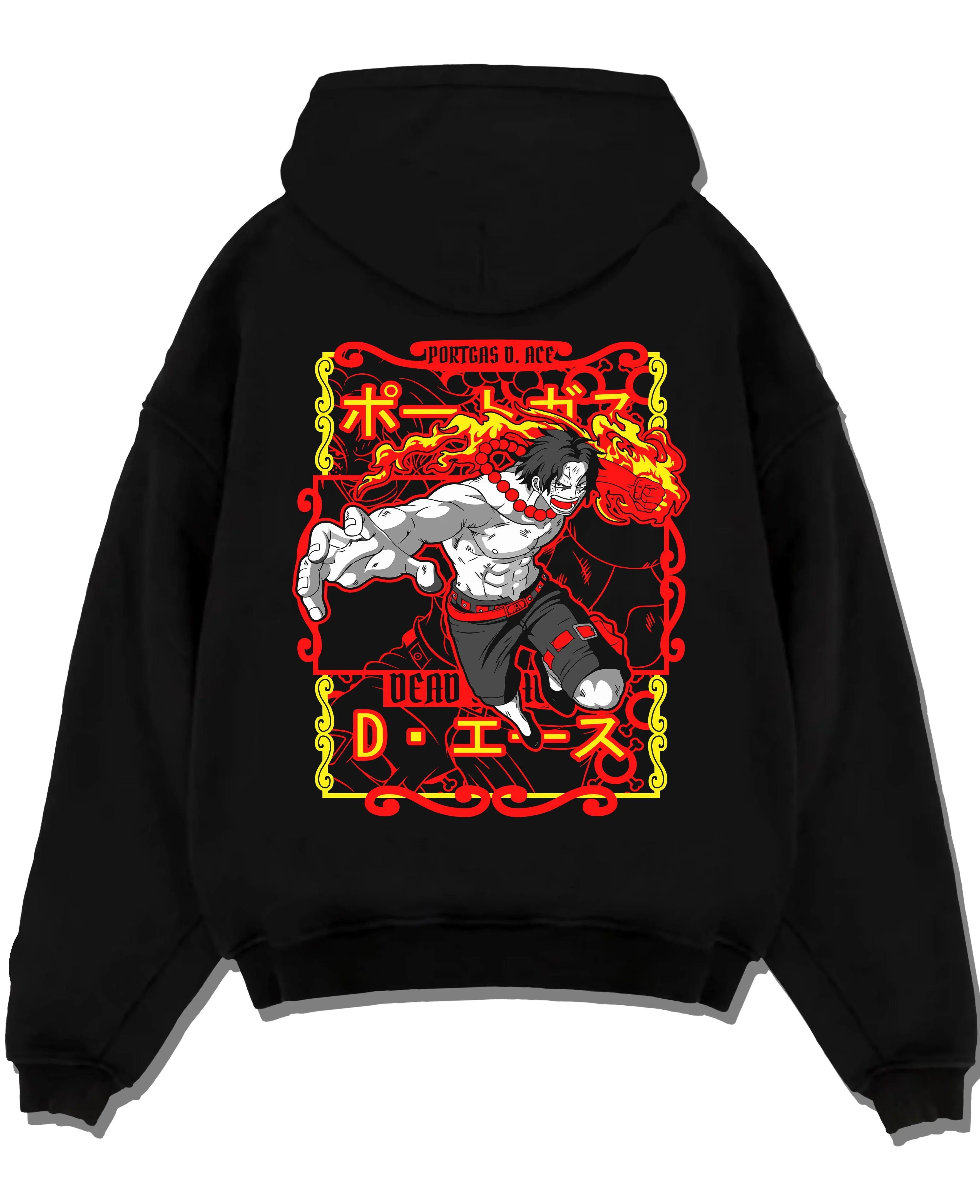 ACEBOLD A.black hoodie flat back design - One Piece Store