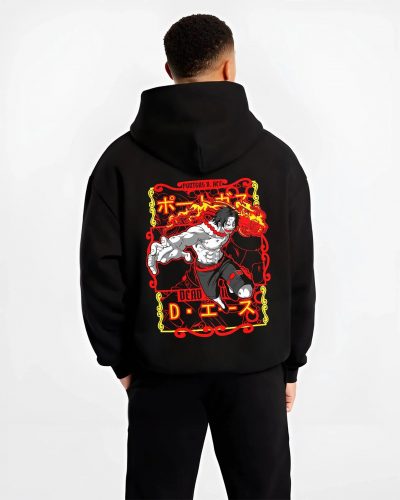 ACEBOLD B.black hoodie male back view - One Piece Store