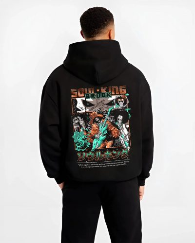 BRKV2X B.black hoodie male back view - One Piece Store
