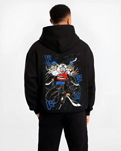 BUGGYX B.black hoodie male back view - One Piece Store