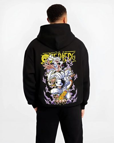 CANALCL B.black hoodie male back view - One Piece Store