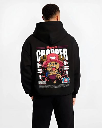 CHOPBAT B.black hoodie male back view - One Piece Store