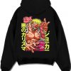 DOFQTE A.black hoodie flat back design - One Piece Store