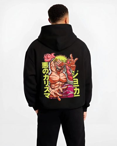 DOFQTE B.black hoodie male back view - One Piece Store