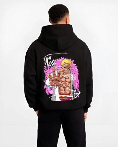 DOFVLN B.black hoodie male back view - One Piece Store