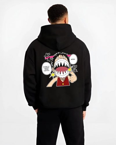 GEAR4TH B.black hoodie male back view - One Piece Store