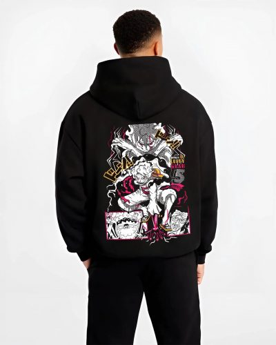 GEAR5WTR B.black hoodie male back view - One Piece Store