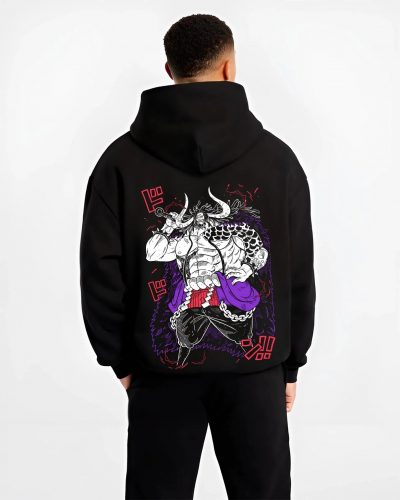 KAIDOBK B.black hoodie male back view - One Piece Store