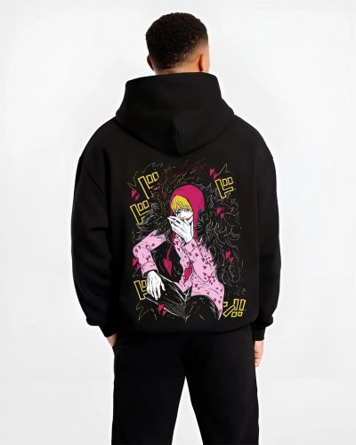 ROSQTE B.black hoodie male back view - One Piece Store