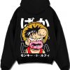 STRHATC A.black hoodie flat back design - One Piece Store