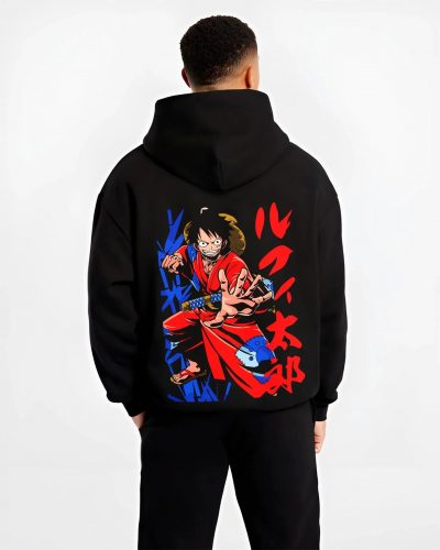 WANOCPT B.black hoodie male back view - One Piece Store