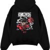 luffy one piece snakeman black hoodie flat back design - One Piece Store
