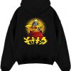 retro manga parody black hoodie flat back design - One Piece Store