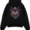 zoro one piece black hoodie flat back design - One Piece Store